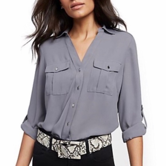 H&M Tops - H&M Roll Up Sleeve Blouse